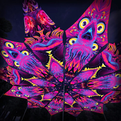 Demon Harmony and Wild Serenity - 12 Petals Canopy Set - UV-Reactive Flurescent Ceiling Decoration - 3D-Preview