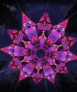 Demon Harmony and Wild Serenity - 12 Petals Canopy Set - UV-Reactive Flurescent Ceiling Decoration - 3D-Preview