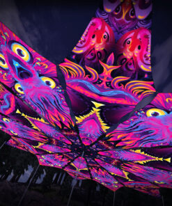 Demon Harmony and Wild Serenity - 12 Petals Canopy Set - UV-Reactive Flurescent Ceiling Decoration - 3D-Preview