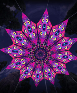 Spirit Realm - 12 Petals Canopy Set - UV-Reactive Flurescent Ceiling Decoration - 3D-Preview