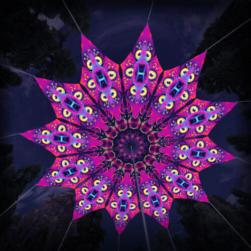 Spirit Realm - 12 Petals Canopy Set - UV-Reactive Flurescent Ceiling Decoration - 3D-Preview