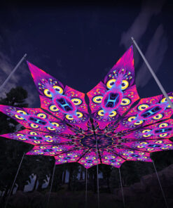 Spirit Realm - 12 Petals Canopy Set - UV-Reactive Flurescent Ceiling Decoration - 3D-Preview