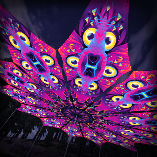 Spirit Realm - 12 Petals Canopy Set - UV-Reactive Flurescent Ceiling Decoration - 3D-Preview