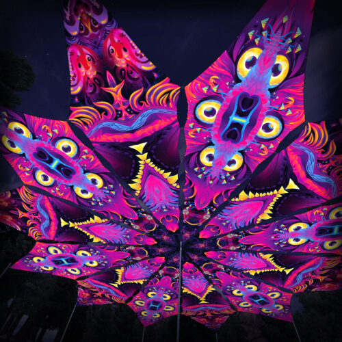 Spirit Realm and Demon Harmony - 12 Petals Canopy Set - UV-Reactive Flurescent Ceiling Decoration - 3D-Preview