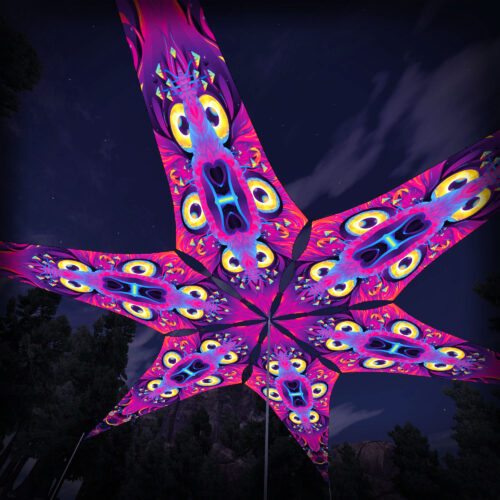 Spirit Realm - 6 Petals Canopy Set - UV-Reactive Flurescent Ceiling Decoration - 3D-Preview