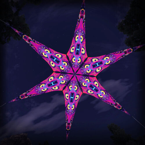 Spirit Realm - 6 Petals Canopy Set - UV-Reactive Flurescent Ceiling Decoration - 3D-Preview
