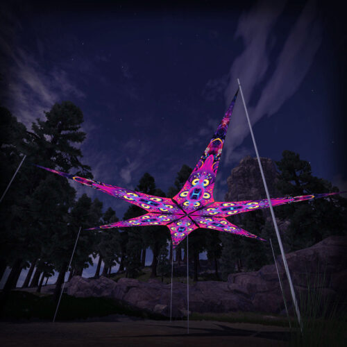 Spirit Realm - 6 Petals Canopy Set - UV-Reactive Flurescent Ceiling Decoration - 3D-Preview
