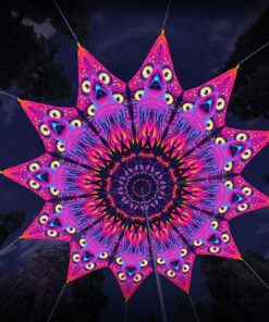 Wild Serenity - 12 Petals Canopy Set - UV-Reactive Flurescent Ceiling Decoration - 3D-Preview