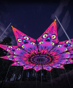 Wild Serenity - 12 Petals Canopy Set - UV-Reactive Flurescent Ceiling Decoration - 3D-Preview