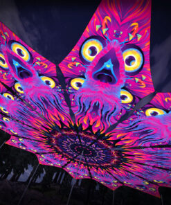 Wild Serenity - 12 Petals Canopy Set - UV-Reactive Flurescent Ceiling Decoration - 3D-Preview