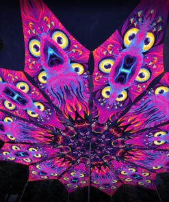 Wild Serenity and Spirit Realm - 12 Petals Canopy Set - UV-Reactive Flurescent Ceiling Decoration - 3D-Preview