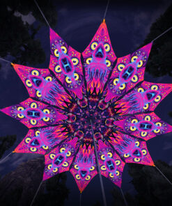 Wild Serenity and Spirit Realm - 12 Petals Canopy Set - UV-Reactive Flurescent Ceiling Decoration - 3D-Preview