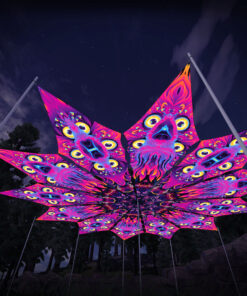Wild Serenity and Spirit Realm - 12 Petals Canopy Set - UV-Reactive Flurescent Ceiling Decoration - 3D-Preview