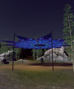 Deep Sea - 12 Petals Canopy Set - UV-Reactive Flurescent Ceiling Decoration - 3D-Preview