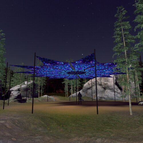 Deep Sea - 12 Petals Canopy Set - UV-Reactive Flurescent Ceiling Decoration - 3D-Preview