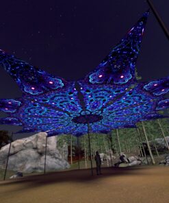 Deep Sea - 12 Petals Canopy Set - UV-Reactive Flurescent Ceiling Decoration - 3D-Preview