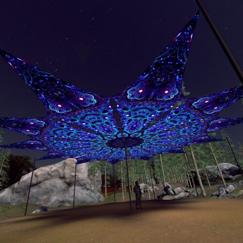 Deep Sea - 12 Petals Canopy Set - UV-Reactive Flurescent Ceiling Decoration - 3D-Preview