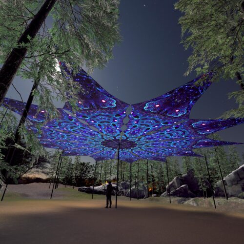 Deep Sea - 12 Petals Canopy Set - UV-Reactive Flurescent Ceiling Decoration - 3D-Preview