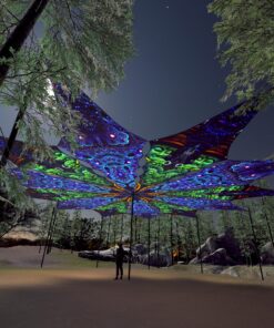 Deep Sea and Emerald Buddha - 12 Petals Canopy Set - UV-Reactive Flurescent Ceiling Decoration - 3D-Preview