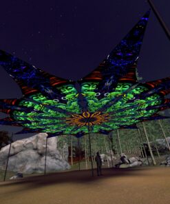 Emerald Buddha - 12 Petals Canopy Set - UV-Reactive Flurescent Ceiling Decoration - 3D-Preview