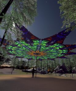 Emerald Buddha - 12 Petals Canopy Set - UV-Reactive Flurescent Ceiling Decoration - 3D-Preview