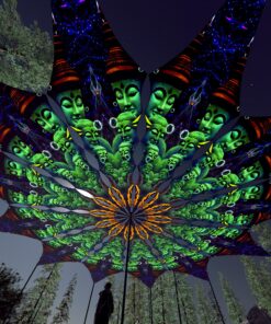 Emerald Buddha - 12 Petals Canopy Set - UV-Reactive Flurescent Ceiling Decoration - 3D-Preview