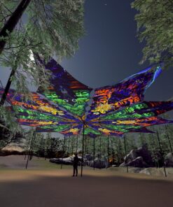 Emerald Buddha and Golden Buddha - 12 Petals Canopy Set - UV-Reactive Flurescent Ceiling Decoration - 3D-Preview