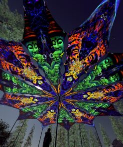 Emerald Buddha and Golden Buddha - 12 Petals Canopy Set - UV-Reactive Flurescent Ceiling Decoration - 3D-Preview