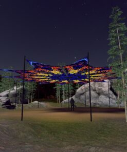 Golden Buddha - 12 Petals Canopy Set - UV-Reactive Flurescent Ceiling Decoration - 3D-Preview