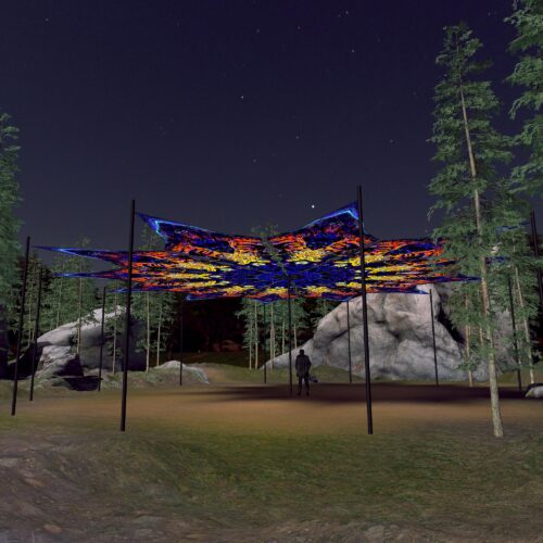 Golden Buddha - 12 Petals Canopy Set - UV-Reactive Flurescent Ceiling Decoration - 3D-Preview