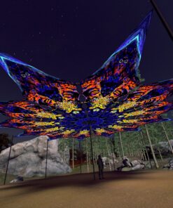 Golden Buddha - 12 Petals Canopy Set - UV-Reactive Flurescent Ceiling Decoration - 3D-Preview