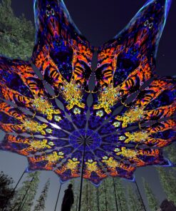 Golden Buddha - 12 Petals Canopy Set - UV-Reactive Flurescent Ceiling Decoration - 3D-Preview