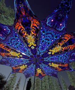 Golden Buddha and Deep Sea - 12 Petals Canopy Set - UV-Reactive Flurescent Ceiling Decoration - 3D-Preview