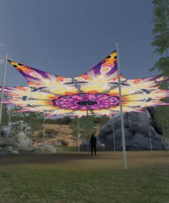 Buddha - 12 Petals Canopy Set - UV-Reactive Flurescent Ceiling Decoration - 3D-Preview