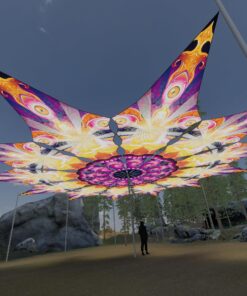 Buddha - 12 Petals Canopy Set - UV-Reactive Flurescent Ceiling Decoration - 3D-Preview