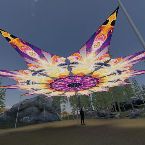 Buddha - 12 Petals Canopy Set - UV-Reactive Flurescent Ceiling Decoration - 3D-Preview