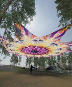 Buddha - 12 Petals Canopy Set - UV-Reactive Flurescent Ceiling Decoration - 3D-Preview