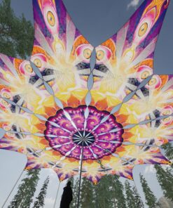 Buddha - 12 Petals Canopy Set - UV-Reactive Flurescent Ceiling Decoration - 3D-Preview