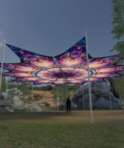 Corals - 12 Petals Canopy Set - UV-Reactive Flurescent Ceiling Decoration - 3D-Preview