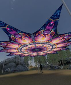 Corals - 12 Petals Canopy Set - UV-Reactive Flurescent Ceiling Decoration - 3D-Preview