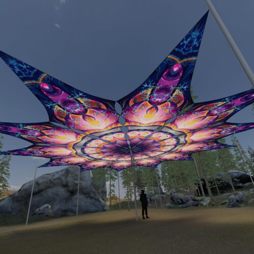 Corals - 12 Petals Canopy Set - UV-Reactive Flurescent Ceiling Decoration - 3D-Preview