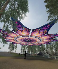 Corals - 12 Petals Canopy Set - UV-Reactive Flurescent Ceiling Decoration - 3D-Preview