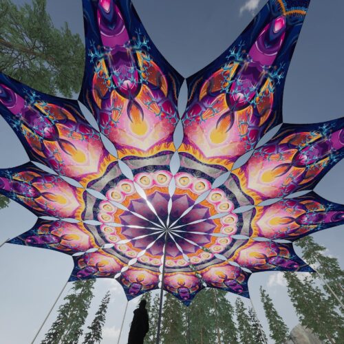 Corals - 12 Petals Canopy Set - UV-Reactive Flurescent Ceiling Decoration - 3D-Preview