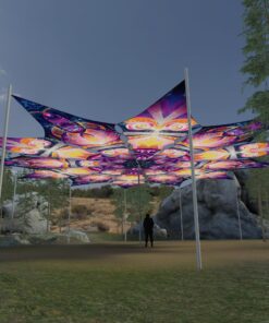 Corals and Demon - 12 Petals Canopy Set - UV-Reactive Flurescent Ceiling Decoration - 3D-Preview