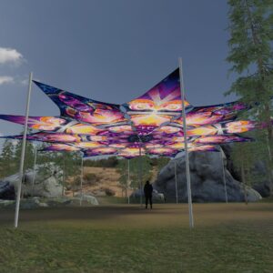 Corals and Demon - 12 Petals Canopy Set - UV-Reactive Flurescent Ceiling Decoration - 3D-Preview