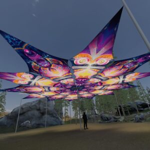 Corals and Demon - 12 Petals Canopy Set - UV-Reactive Flurescent Ceiling Decoration - 3D-Preview