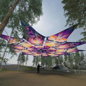 Corals and Demon - 12 Petals Canopy Set - UV-Reactive Flurescent Ceiling Decoration - 3D-Preview