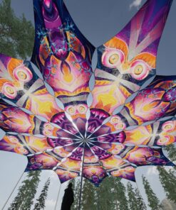 Corals and Demon - 12 Petals Canopy Set - UV-Reactive Flurescent Ceiling Decoration - 3D-Preview