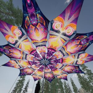 Corals and Demon - 12 Petals Canopy Set - UV-Reactive Flurescent Ceiling Decoration - 3D-Preview