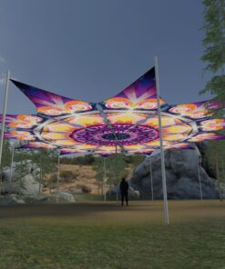 Demon - 12 Petals Canopy Set - UV-Reactive Flurescent Ceiling Decoration - 3D-Preview